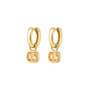 Geo Hoops Champagne Gold
