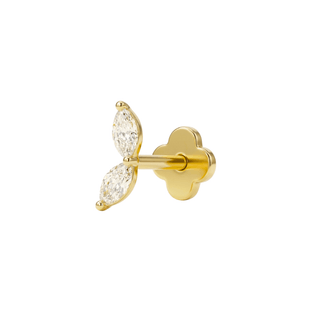 Gilded leaf flatback Gold - Smoothie London - Gold - plated Titanium