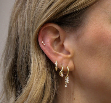 Gilded leaf flatback Gold - Smoothie London - Gold - plated Titanium