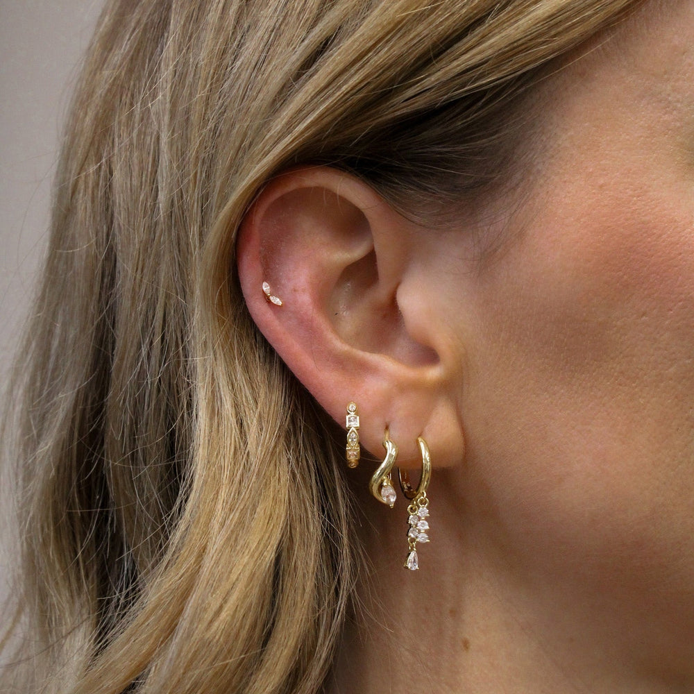 Gilded leaf flatback Gold - Smoothie London - Gold - plated Titanium