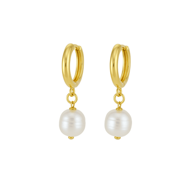 Gilded Pearl Hoops - Smoothie London - Stainless Steel