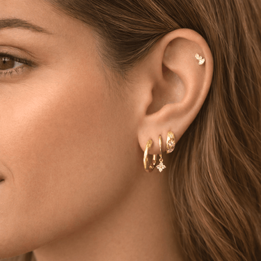 Glint EverLuxe Hammered Hoops - Smoothie London - 18k Gold - plated Stainless Steel