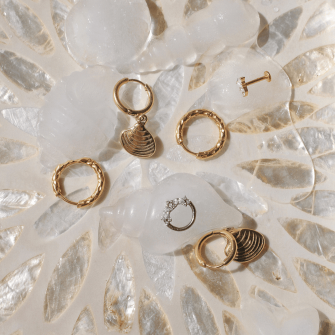 Glint hammered hoops - Smoothie London - Stainless Steel