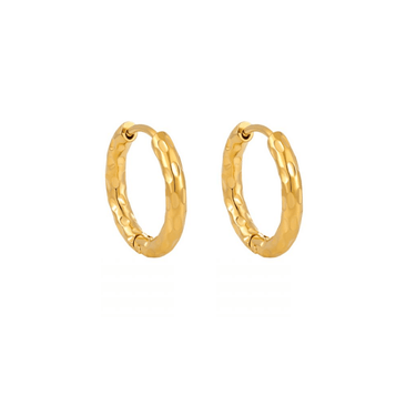 Glint hammered hoops - Smoothie London - Stainless Steel