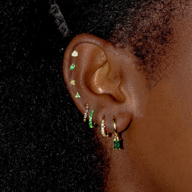 Heart Flatback Stud Gold - Smoothie London - Titanium