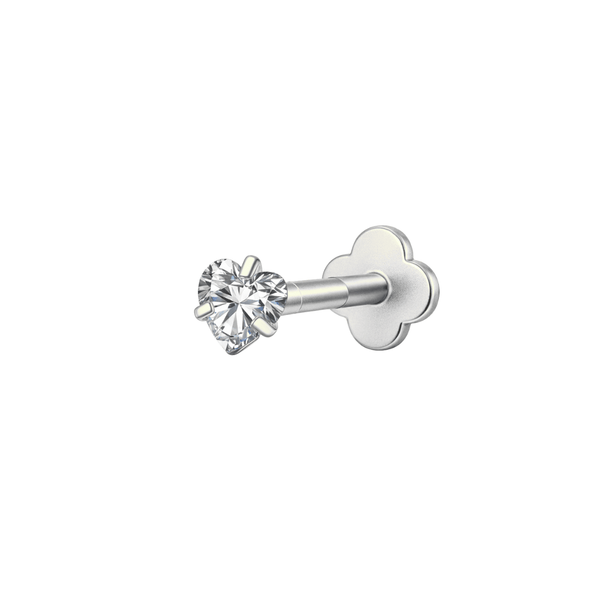 Heartthrob flatback silver