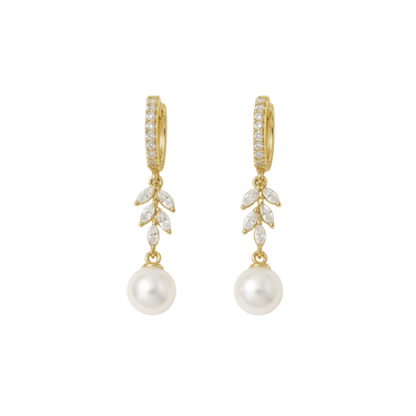Heirloom Pearl huggies gold - Smoothie London - 18k Gold - plated Sterling Silver