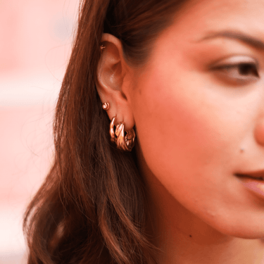 Heirloom Wave Hoops Gold - Smoothie London - PureTone™ Waterproof Gold