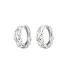 Heirloom Wave Hoops Silver