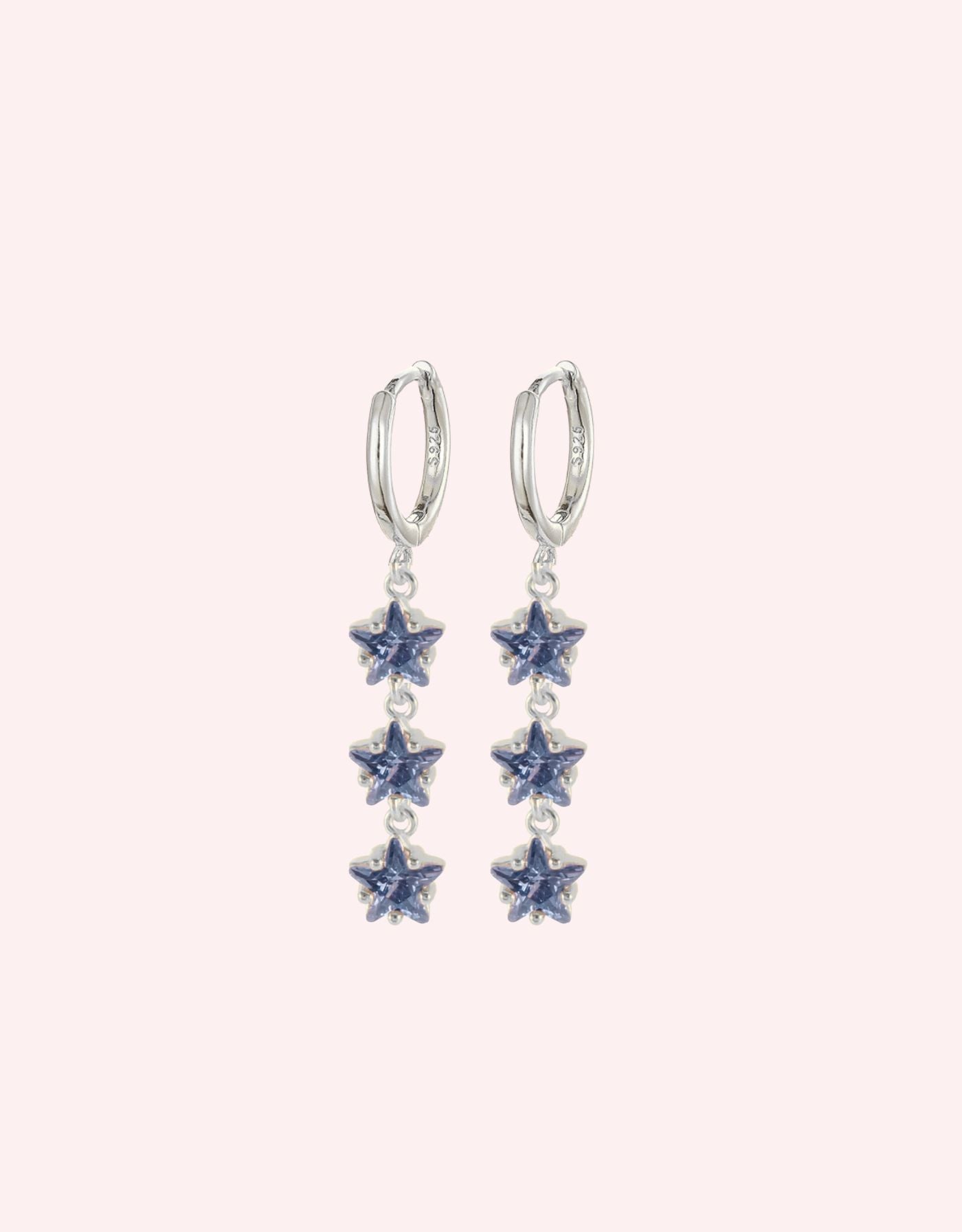 Jelly star huggies blue/silver - Smoothie London - Sterling Silver