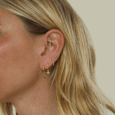 LIMITED EDITION Everyday ear party Set Gold/Olive - Smoothie London - 18k Gold - plated Sterling Silver