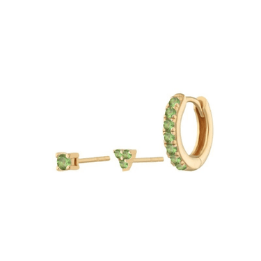 LIMITED EDITION Everyday ear party Set Gold/Olive - Smoothie London - 18k Gold - plated Sterling Silver