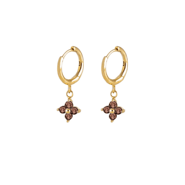 LIMITED EDITION Lucky Charm Huggies Gold/Espresso - Smoothie London - 18k Gold - plated Sterling Silver