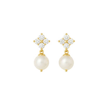Lucky charm pearl studs gold - Smoothie London - 18k Gold - plated Sterling Silver