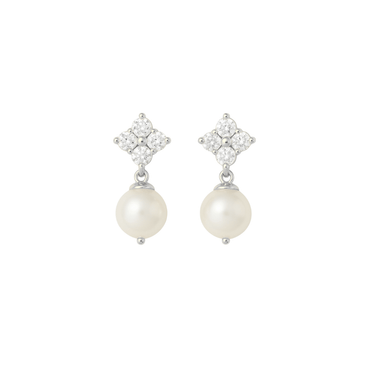 Lucky charm pearl studs silver - Smoothie London - Sterling Silver