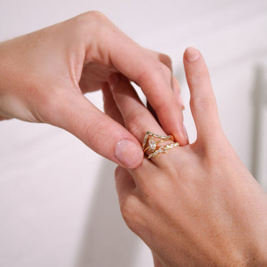 Marquise crystal stacking ring - Smoothie London - Sterling Silver