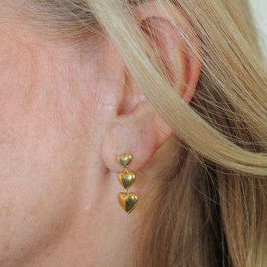Melting heart studs gold - Smoothie London - Sterling Silver
