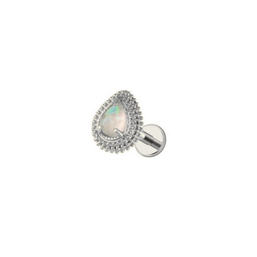 Mirage Opal Flatbcak Stud Silver - Smoothie London - Titanium