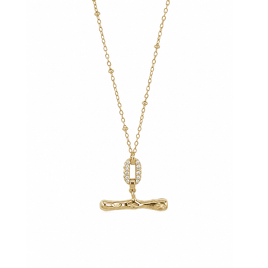 🎁 Molten T-bar Pendant Chain Gold (100% off) - Smoothie London - PureTone™ Waterproof Gold