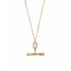 Molten T-bar Pendant Chain Gold