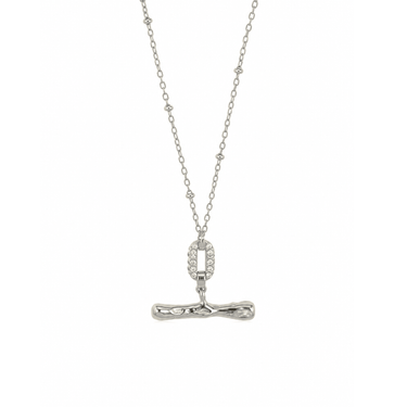 🎁 Molten T-bar Pendant Chain Silver (100% off) - Smoothie London - PureTone™ Waterproof Silver