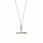 Molten T-bar Pendant Chain Silver