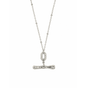 Molten T-bar Pendant Chain Silver