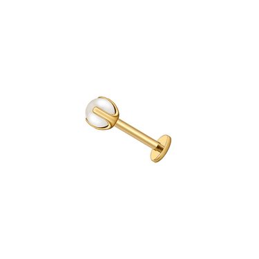 Mother of Pearl flatback stud gold - Smoothie London - Titanium