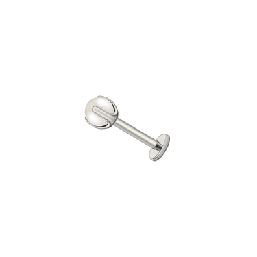 Mother of Pearl flatback stud silver - Smoothie London - Titanium