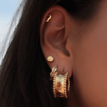 Nautilus Flatback Clear Gold - Smoothie London - Gold - plated Titanium