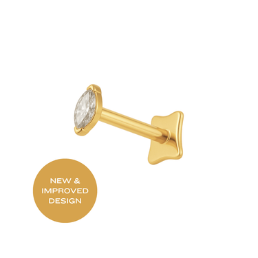 Oval Marquise Flatback Gold - Smoothie London - Gold - plated Titanium