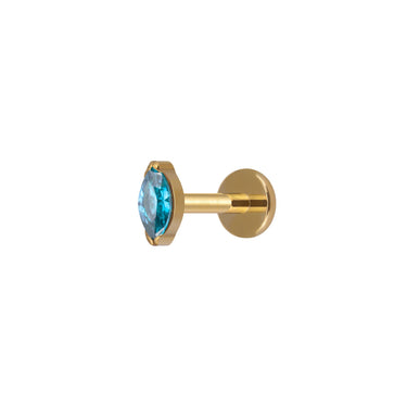 Oval Marquise Flatback Gold/Blue - Smoothie London - Titanium