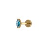 Oval Marquise Flatback Gold/Blue - Smoothie London - Titanium