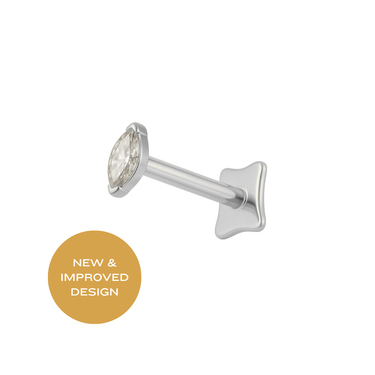Oval Marquise Flatback Silver - Smoothie London - Titanium