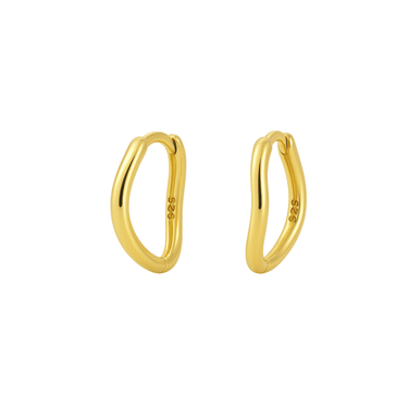 Plain wave huggies gold - Smoothie London - 18k Gold - plated Sterling Silver