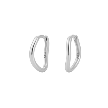 Plain wave huggies silver - Smoothie London - Sterling Silver