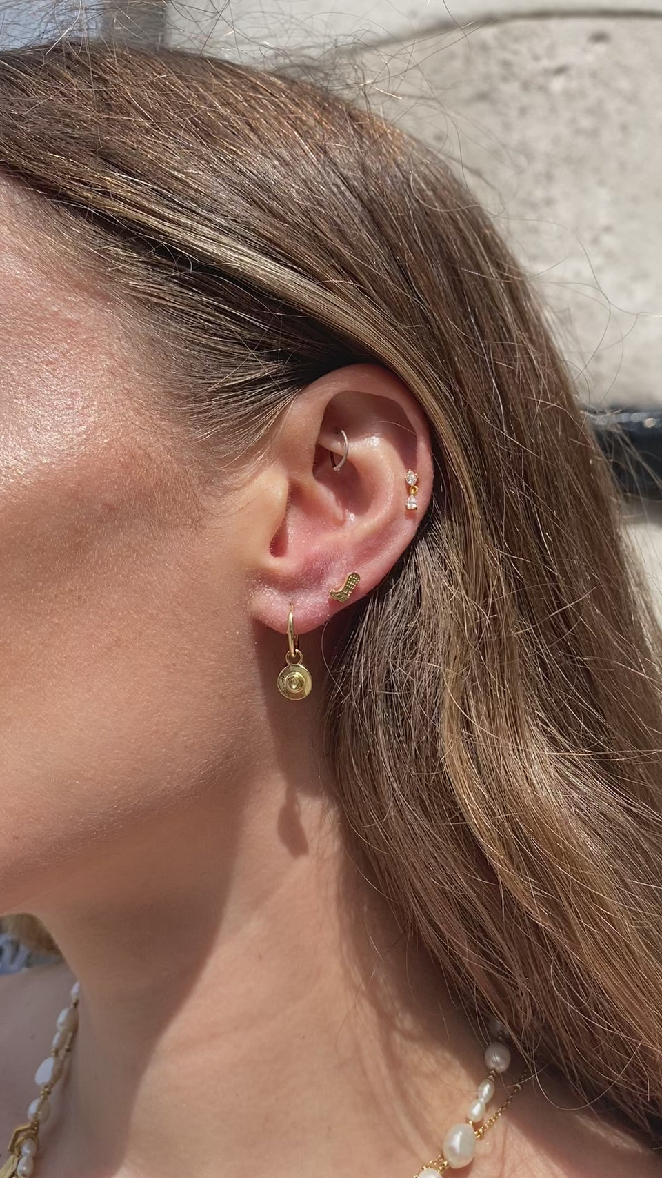 Coastal-Inspired Jewelry Set, Cowboy Boot Charm, Cowboy Hat Charm, Stud Earrings, Huggie Hoop Earrings, Must-Have Accessories, Free Spirit Jewelry, Western-Inspired Luxe, 18k Gold-Plated Sterling Silver, Butterfly Back Studs, Hypoallergenic Jewelry, Durable Accessories