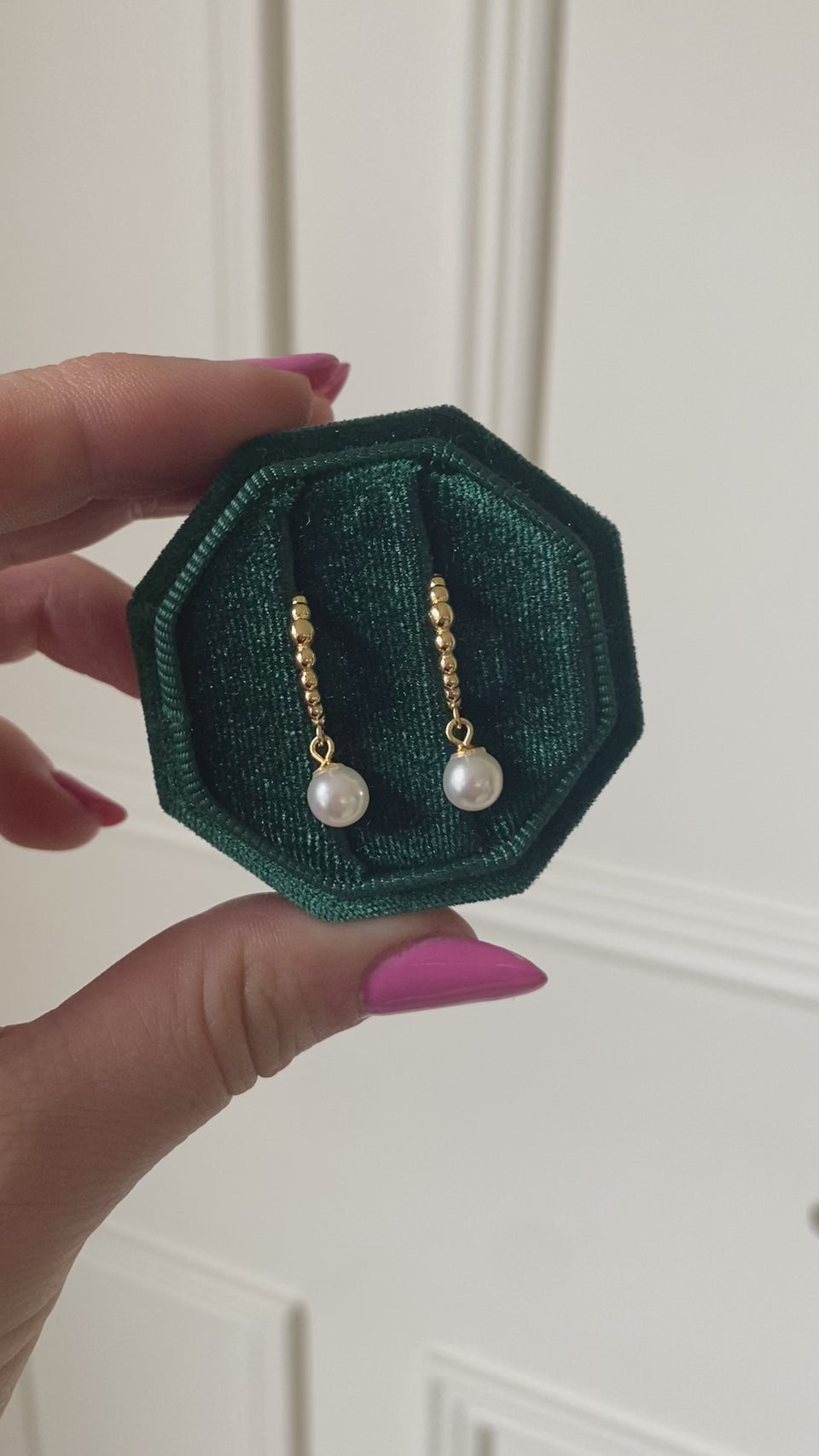 Elegant Gold Huggie Hoops with Pearls