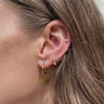 Triple Opal Flatback Gold, Signature Earrings, Glimmering Opals, 18K Gold, Labret Stud, Cartilage Piercings, Lobe Piercings, Secure Fit, Poke-Free Design, Sophisticated Jewelry, Timeless Classic, 1 x Flatback Stud, 10mm Post Length, 18 Gauge, 18k Gold-Plated Sterling Silver