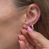 Two-Tone Huggie Hoops, Reversible Earrings, Gold and Silver Earrings, Versatile Jewelry, 925 Silver and Gold Plating, Dual-Tone Design, Two Looks in One, Convenient Wear, Secure Huggie Hoop Shape, 10mm Diameter Earrings, Hypoallergenic Jewelry
