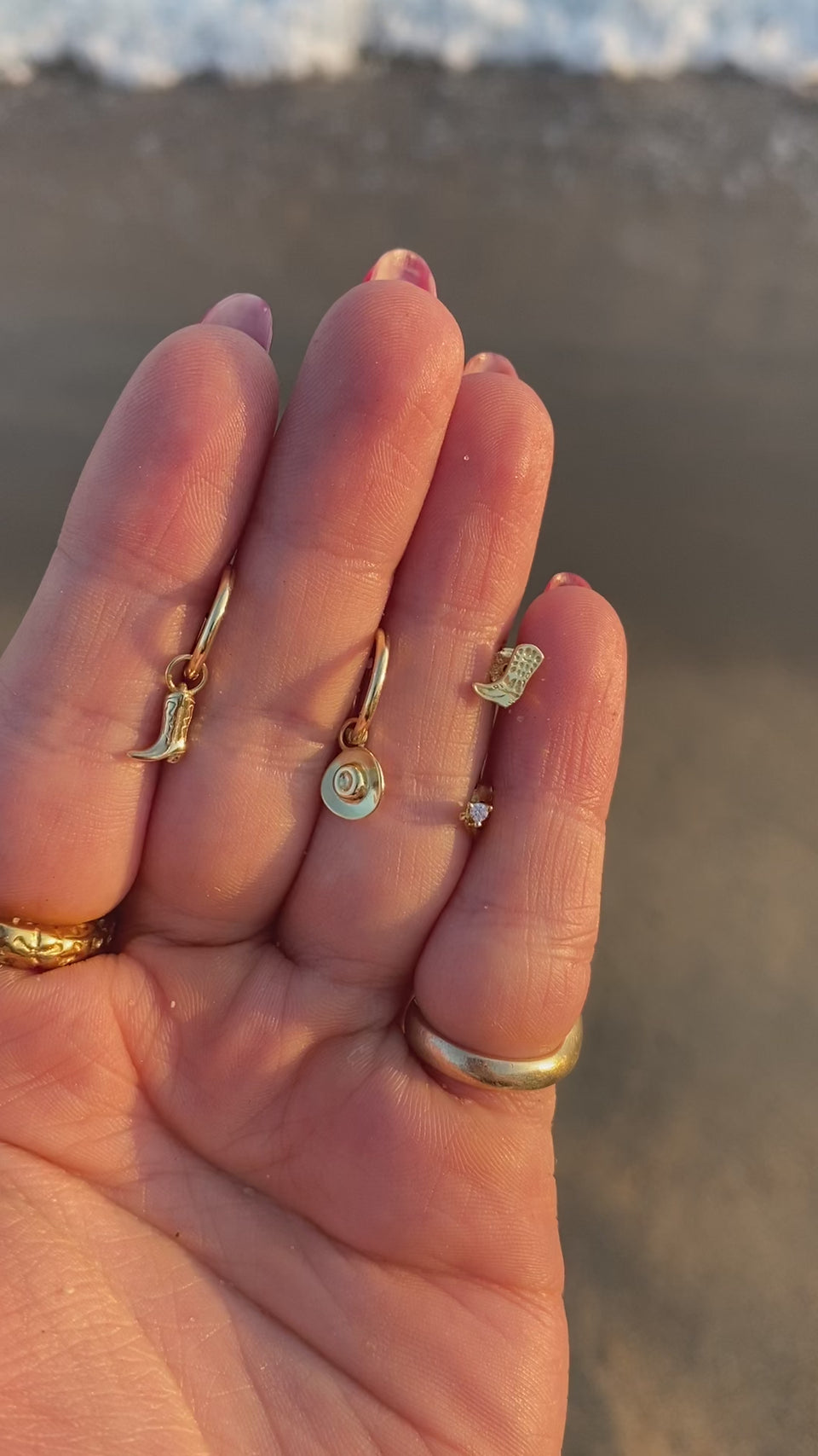 Coastal-Inspired Jewelry Set, Cowboy Boot Charm, Cowboy Hat Charm, Stud Earrings, Huggie Hoop Earrings, Must-Have Accessories, Free Spirit Jewelry, Western-Inspired Luxe, 18k Gold-Plated Sterling Silver, Butterfly Back Studs, Hypoallergenic Jewelry, Durable Accessories