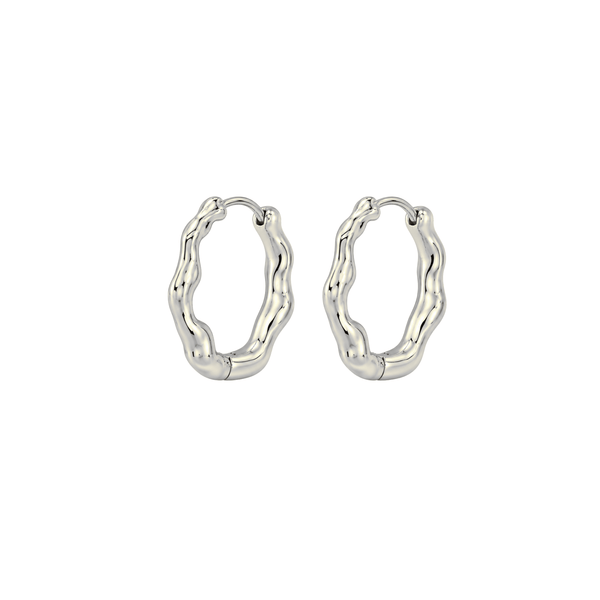 Ripple Hoops Large Silver