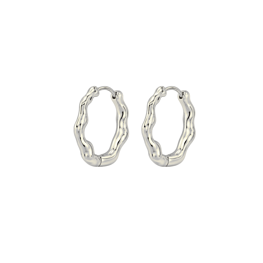 Ripple Hoops Large Silver