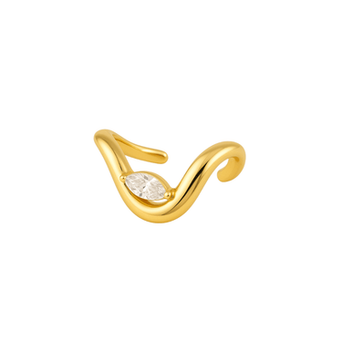 Ripple marquise cuff Gold - Smoothie London - 18k Gold - plated Sterling Silver