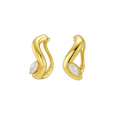 Ripple Marquise Hoops Gold - Smoothie London - 18k Gold - plated Sterling Silver