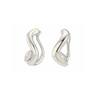 Ripple Marquise Hoops Silver - Smoothie London - Sterling Silver