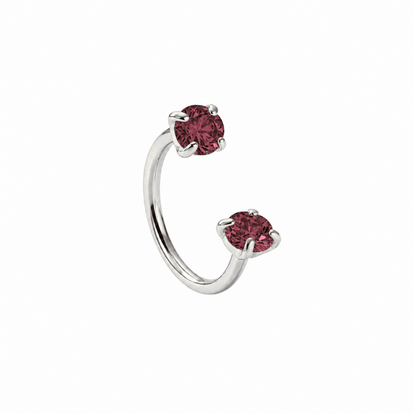 Roxi U hoop Silver/Ruby