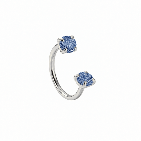Roxi U hoop Silver/Sapphire