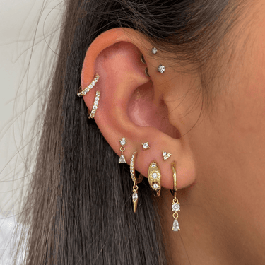 Solitaire flatback Gold - Smoothie London - Gold - plated Titanium