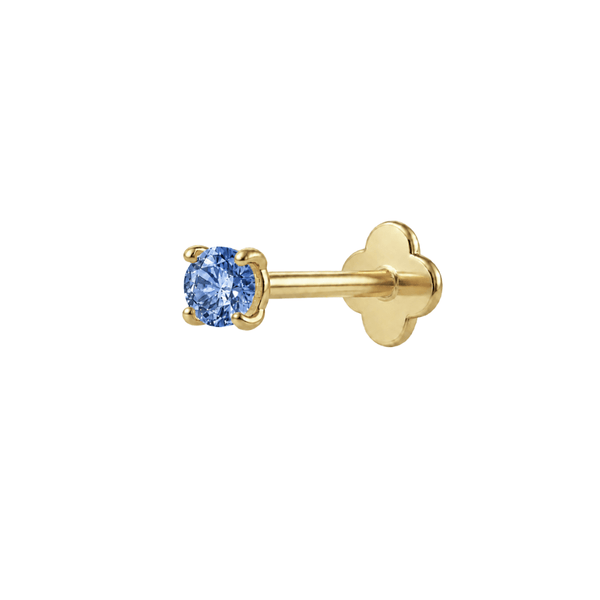 Solitaire flatback Gold/Sapphire